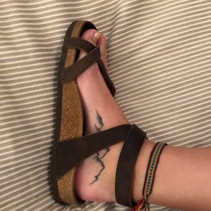 Yara Brown Ankle Strap Birkenstock Sandals